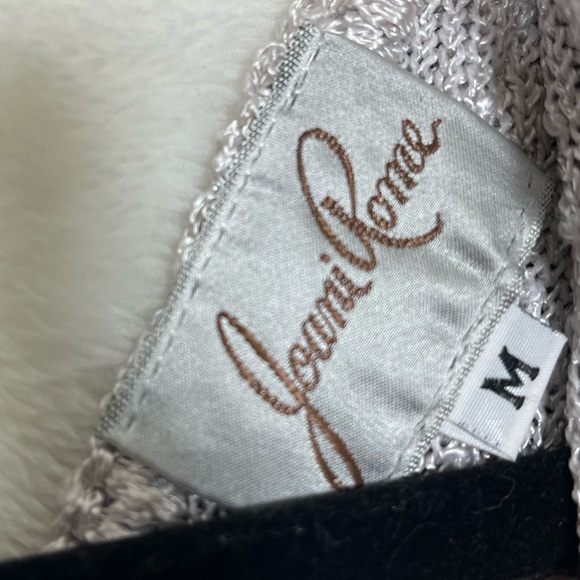 Vintage Joani Rome Gray Sweater balloon sleeves beaded neckline size Medium - Picture 4 of 5